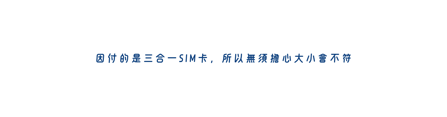 因付的是三合一SIM卡 所以無須擔心大小會不符